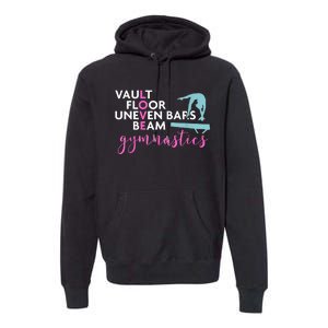 Girls Love Beam Gymnastics Premium Hoodie