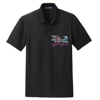 Girls Love Beam Gymnastics Dry Zone Grid Polo