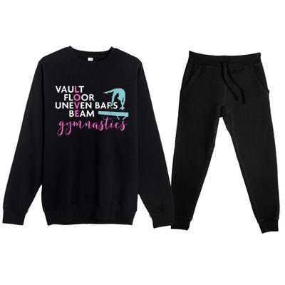 Girls Love Beam Gymnastics Premium Crewneck Sweatsuit Set