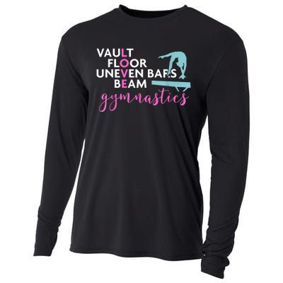 Girls Love Beam Gymnastics Cooling Performance Long Sleeve Crew