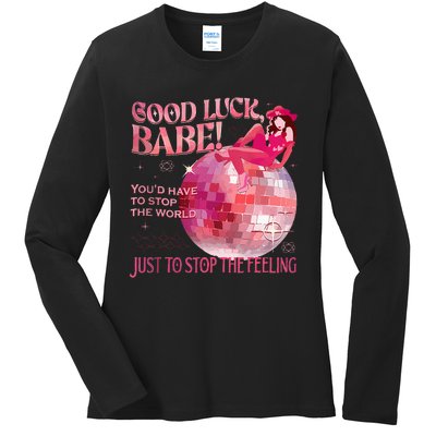 Good Luck Babe Cowgirl Western Vintage Pony Club Ladies Long Sleeve Shirt