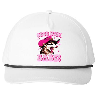 Good Luck Babe Pink Pony Club Cowgirls Western Opossum Snapback Five-Panel Rope Hat