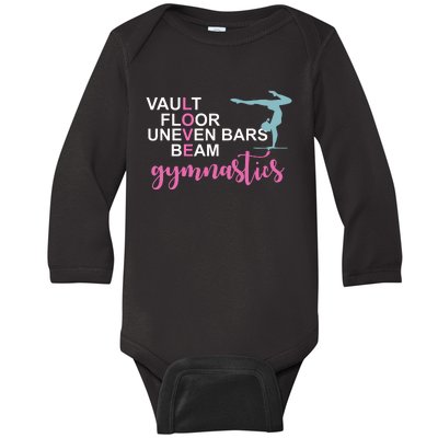 Gymnastics Love Beam Gymnastics Baby Long Sleeve Bodysuit