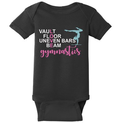 Gymnastics Love Beam Gymnastics Baby Bodysuit