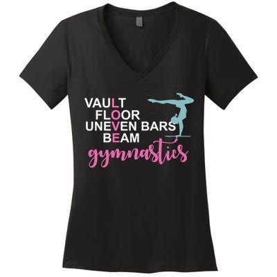 Gymnastics Love Beam Gymnastics Women's V-Neck T-Shirt