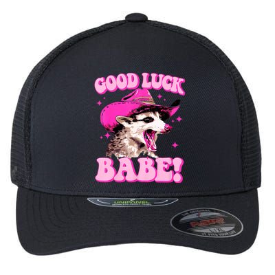 Good Luck Babe Pink Pony Club Cowgirls Western Opossum Flexfit Unipanel Trucker Cap