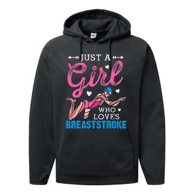 Girl Loves Breaststroke Breaststroke Swimmer Performance Fleece Hoodie