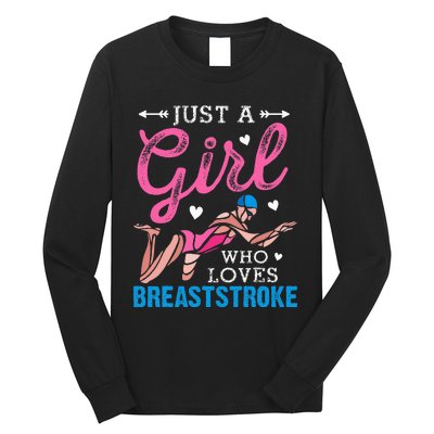 Girl Loves Breaststroke Breaststroke Swimmer Long Sleeve Shirt