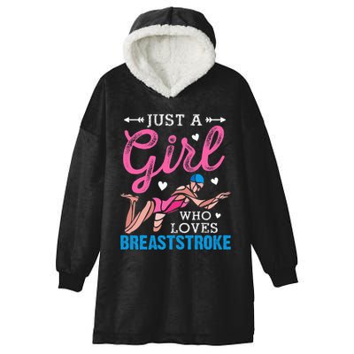 Girl Loves Breaststroke Breaststroke Swimmer Hooded Wearable Blanket