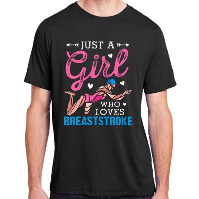 Girl Loves Breaststroke Breaststroke Swimmer Adult ChromaSoft Performance T-Shirt