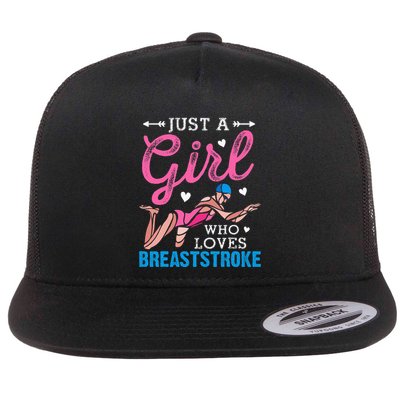 Girl Loves Breaststroke Breaststroke Swimmer Flatbill Hat