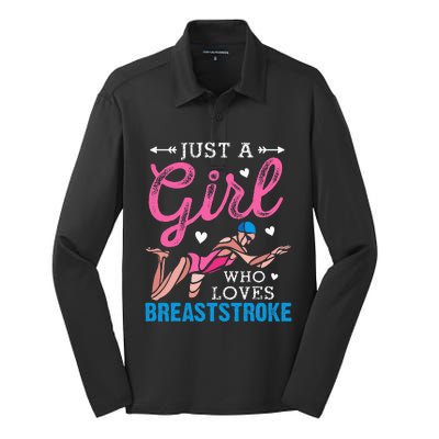 Girl Loves Breaststroke Breaststroke Swimmer Silk Touch Performance Long Sleeve Polo