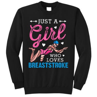 Girl Loves Breaststroke Breaststroke Swimmer Tall Sweatshirt