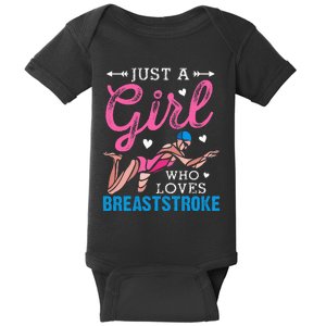 Girl Loves Breaststroke Breaststroke Swimmer Baby Bodysuit