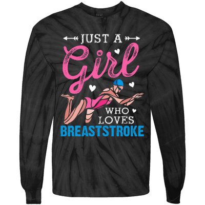 Girl Loves Breaststroke Breaststroke Swimmer Tie-Dye Long Sleeve Shirt