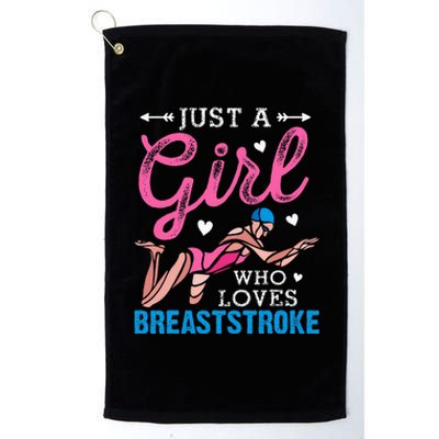 Girl Loves Breaststroke Breaststroke Swimmer Platinum Collection Golf Towel