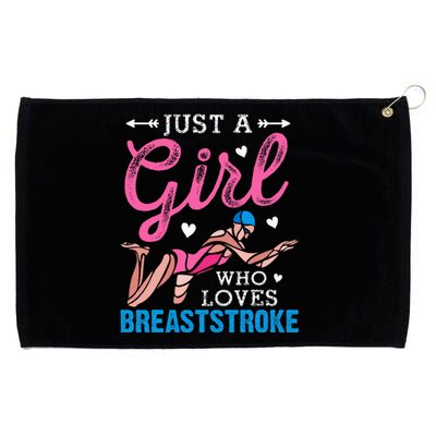 Girl Loves Breaststroke Breaststroke Swimmer Grommeted Golf Towel