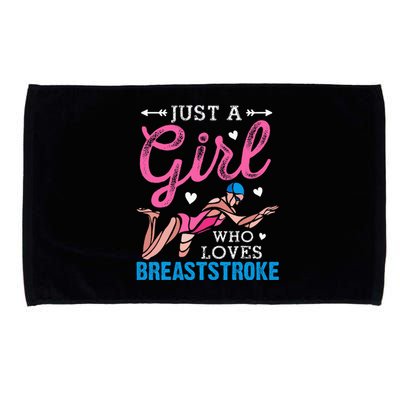 Girl Loves Breaststroke Breaststroke Swimmer Microfiber Hand Towel