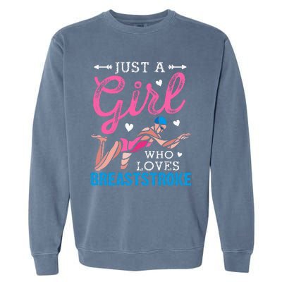 Girl Loves Breaststroke Breaststroke Swimmer Garment-Dyed Sweatshirt