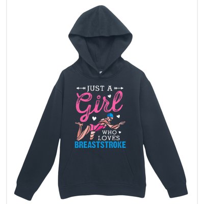 Girl Loves Breaststroke Breaststroke Swimmer Urban Pullover Hoodie