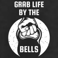 Grab Life By The Bell I Kettlebell Fitness Training Dumbbell Great Gift 7 Panel Mesh Trucker Snapback Hat