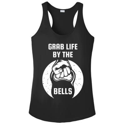 Grab Life By The Bell I Kettlebell Fitness Training Dumbbell Great Gift Ladies PosiCharge Competitor Racerback Tank
