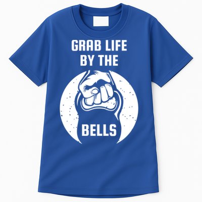 Grab Life By The Bell I Kettlebell Fitness Training Dumbbell Great Gift Tall T-Shirt