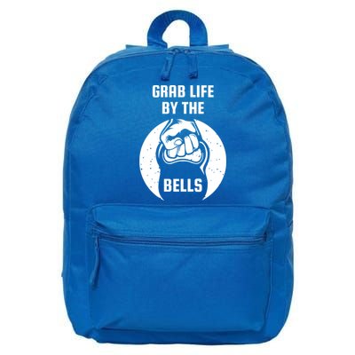 Grab Life By The Bell I Kettlebell Fitness Training Dumbbell Great Gift 16 in Basic Backpack