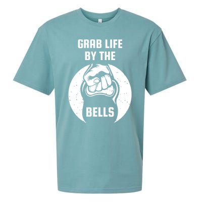 Grab Life By The Bell I Kettlebell Fitness Training Dumbbell Great Gift Sueded Cloud Jersey T-Shirt