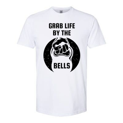 Grab Life By The Bell I Kettlebell Fitness Training Dumbbell Great Gift Softstyle CVC T-Shirt