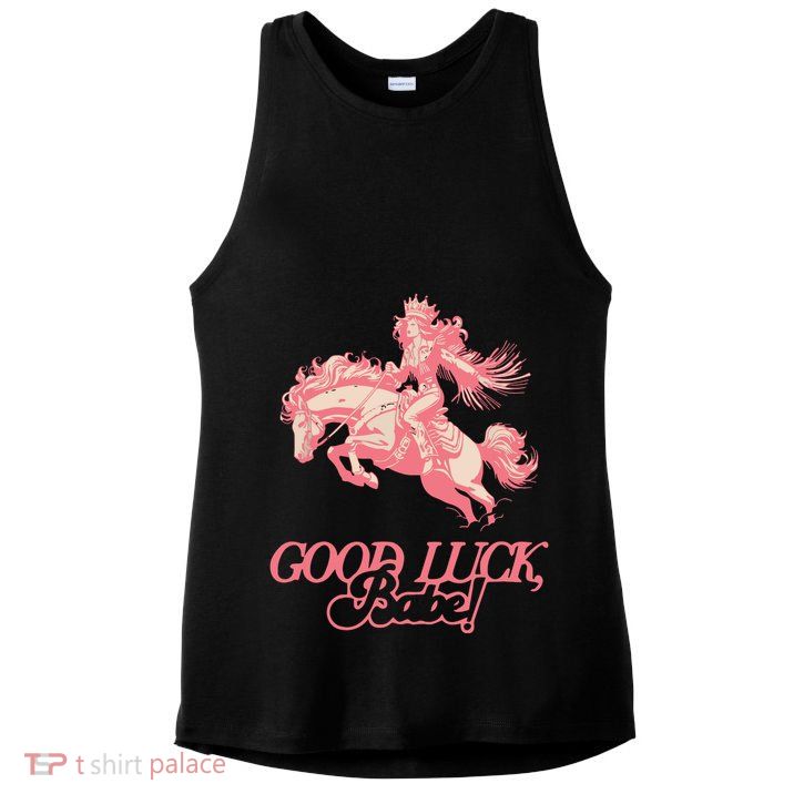 Good Luck Babe Retro 90s Birthday Gifts Ladies PosiCharge Tri-Blend Wicking Tank