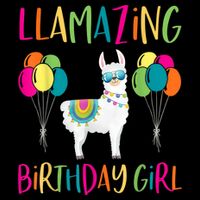 Girl Llama Birthday LLamazing Party Alpaca Balloons Cooling Performance Crew T-Shirt