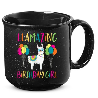Girl Llama Birthday LLamazing Party Alpaca Balloons 15oz Campfire Ceramic Mug