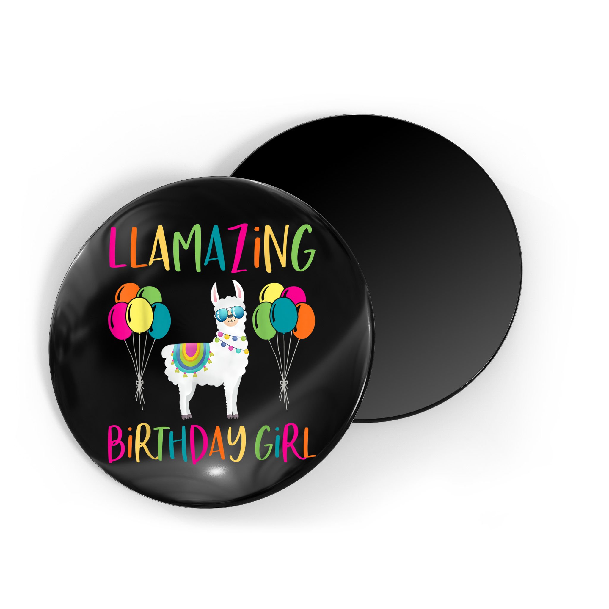 Girl Llama Birthday LLamazing Party Alpaca Balloons Magnet