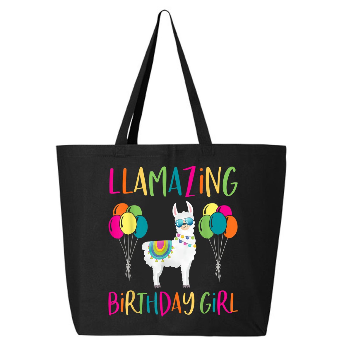 Girl Llama Birthday LLamazing Party Alpaca Balloons 25L Jumbo Tote