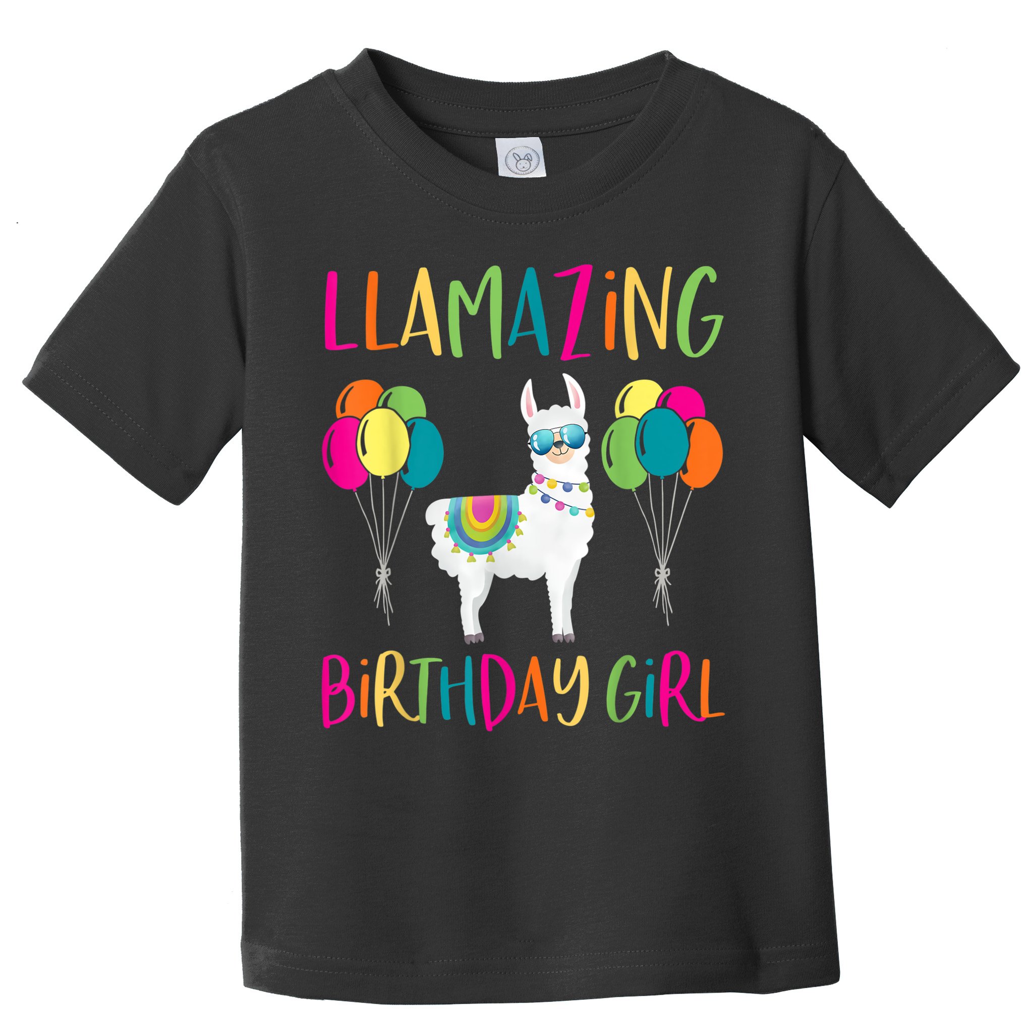 Girl Llama Birthday LLamazing Party Alpaca Balloons Toddler T-Shirt
