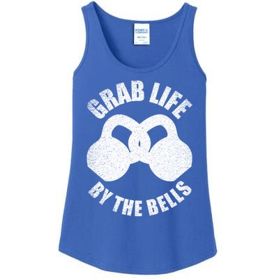 Grab Life By The Bells Gift Kettlebell Pun Gift Gym Motivational Funny Gift Ladies Essential Tank