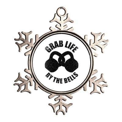 Grab Life By The Bells Gift Kettlebell Pun Gift Gym Motivational Funny Gift Metallic Star Ornament