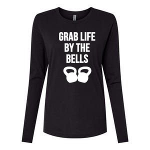 Grab Life By The Bells Kettlebells Great Gift Womens Cotton Relaxed Long Sleeve T-Shirt