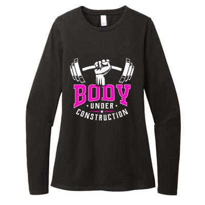 Gym Lovers Body Under Construction Workout Related Gym Rats Cute Gift Womens CVC Long Sleeve Shirt