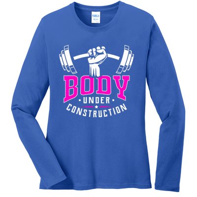 Gym Lovers Body Under Construction Workout Related Gym Rats Cute Gift Ladies Long Sleeve Shirt