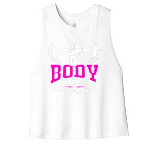 Gym Lovers Body Under Construction Workout Related Gym Rats Cute Gift Women's Racerback Cropped Tank