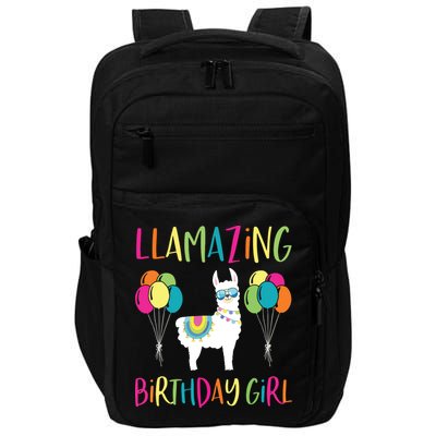 Girl Llama Birthday LLamazing Party Alpaca Balloons Gift Impact Tech Backpack