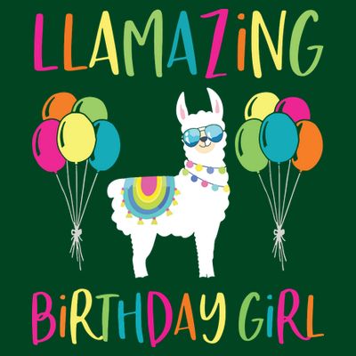Girl Llama Birthday LLamazing Party Alpaca Balloons Gift T-Shirt