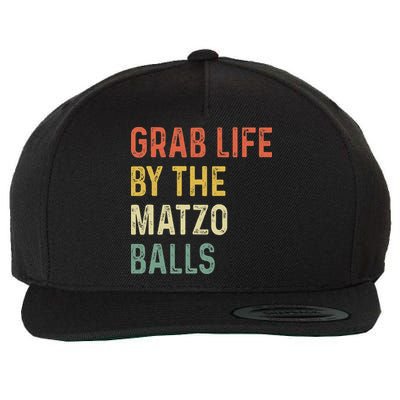 Grab Life By The Matzo Balls Funny Passover Jewish Matzah Wool Snapback Cap