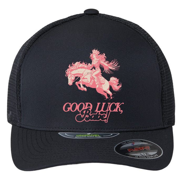 Good Luck Babe Retro 90s Birthday Gifts Flexfit Unipanel Trucker Cap