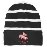 Good Luck Babe Retro 90s Birthday Gifts Striped Beanie with Solid Band