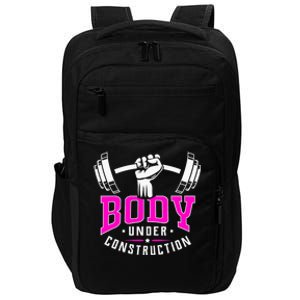 Gym Lovers Body Under Construction Workout Related Gym Rats Impact Tech Backpack