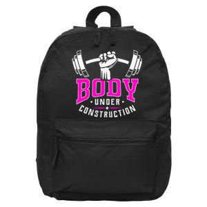 Gym Lovers Body Under Construction Workout Related Gym Rats 16 in Basic Backpack