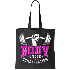 Gym Lovers Body Under Construction Workout Related Gym Rats Tote Bag